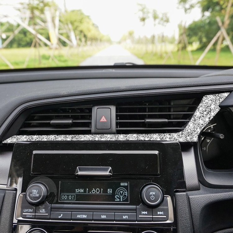 For Honda Civic 2016-2019 Car Central Control Air Outlets Below Diamond Decorative Sticker, Right-hand Drive