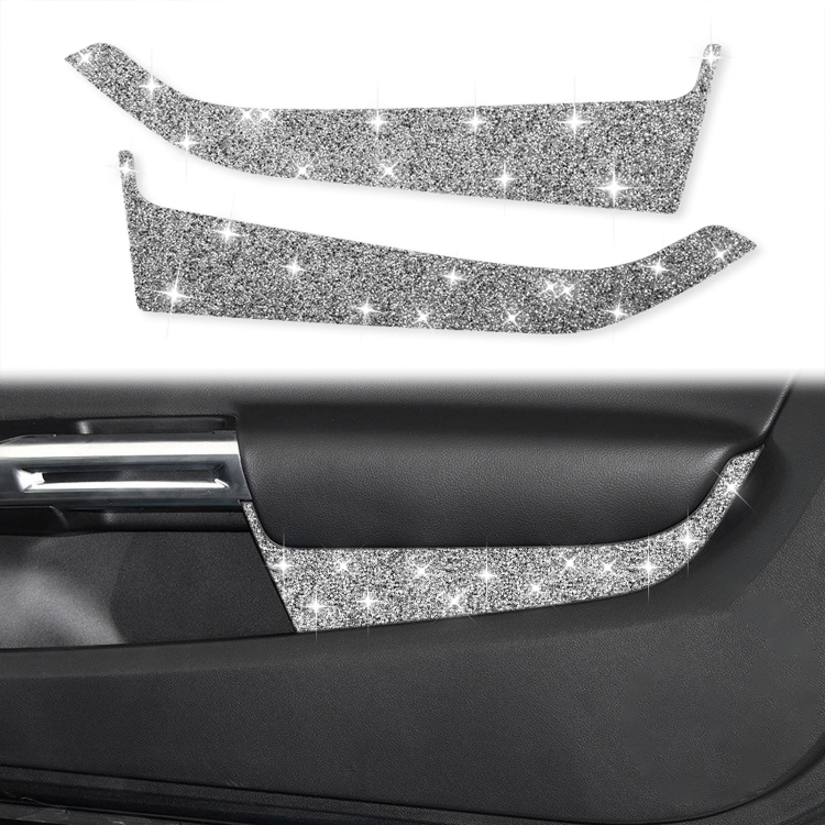 Car Front Door Panel Diamond Decoration Sticker, Left and Right Drive