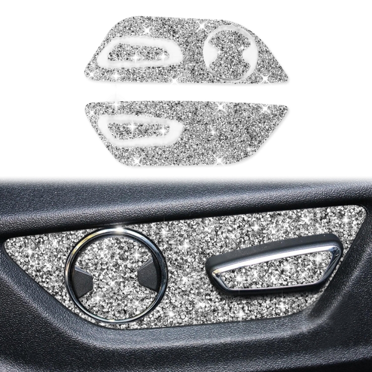 For Ford Mustang 2015-2020 Car Seat Adjustment Button Diamond Decoration Sticker