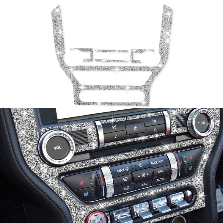 Car Central Control CD Frame Diamond Decoration Sticker, Left and Right Drive