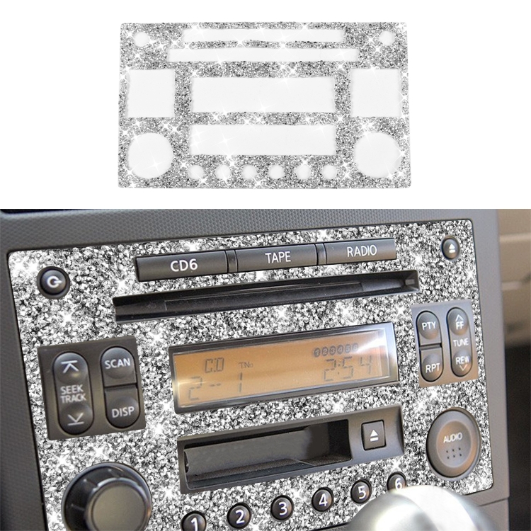 For Nissan 350Z 2003-2009 Car CD Radio Play Panel Diamond Decorative Sticker,Left and Right Drive Universal