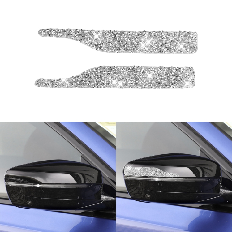 Car Rearview Mirror Anti-collision Strip Diamond Decoration Sticker, Left and Right Drive