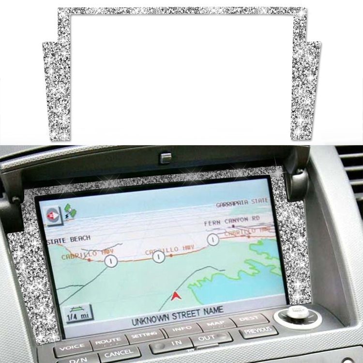 For Nissan 350Z 2003-2009 Car Navigation Frame Diamond Decorative Sticker,Left and Right Drive Universal