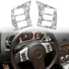 For Nissan 350Z 2003-2009 2pcs Car Steering Wheel Button Frame A Diamond Sticker,Left and Right Drive Universal