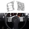 For Nissan 350Z 2003-2009 2pcs Car Steering Wheel Button Frame C Diamond Sticker,Left and Right Drive Universal