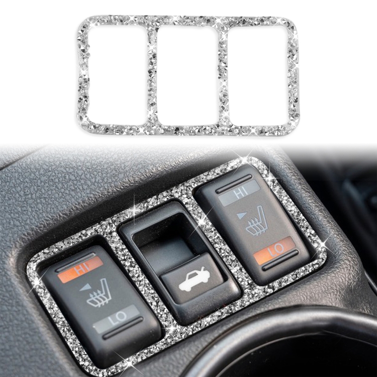 Car Central Control Heating Button Frame Diamond Decoration Sticker, Left and Right Drive