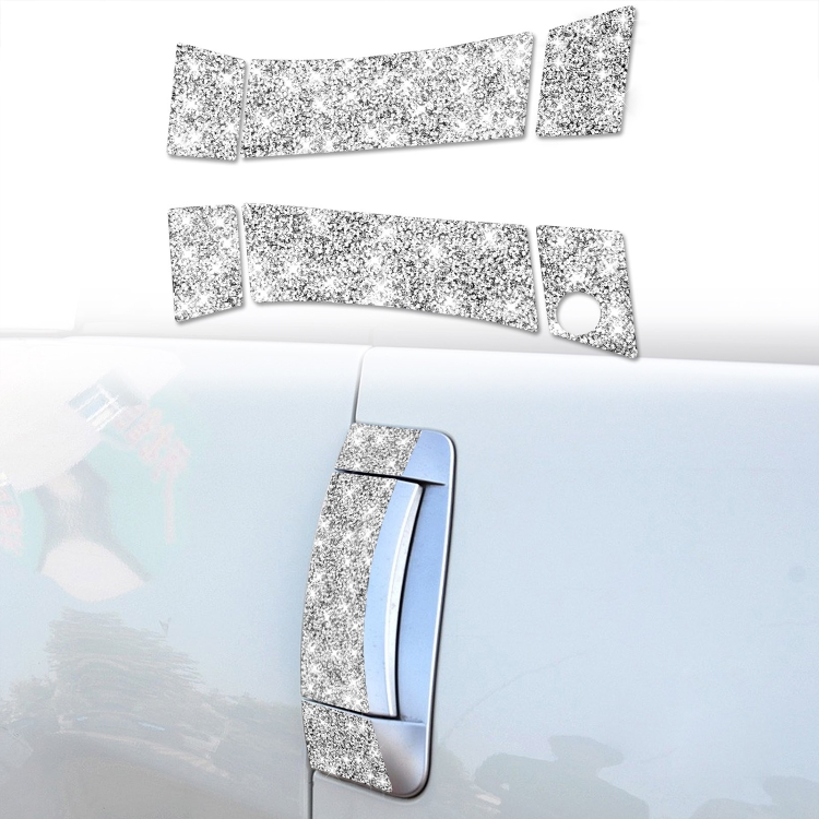 For Nissan 350Z 2003-2009 6pcs Car Door Outer Handle Diamond Decorative Sticker, Left Drive