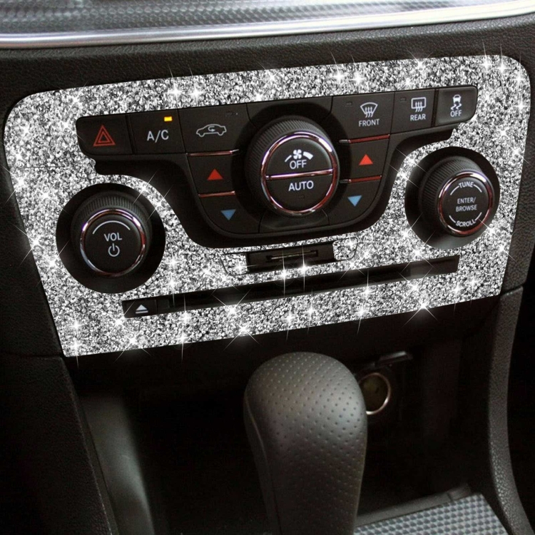 For Dodge Charger 2011-2014 Car AC Control CD Panel Diamond Decorative Sticker, Left-hand Drive