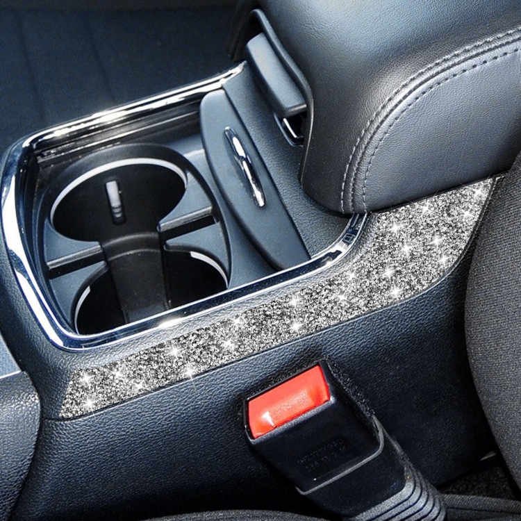 For Dodge Charger 2011-2014 Car Cup Holder Armrest Outside Diamond Decorative Sticker, Left-hand Drive