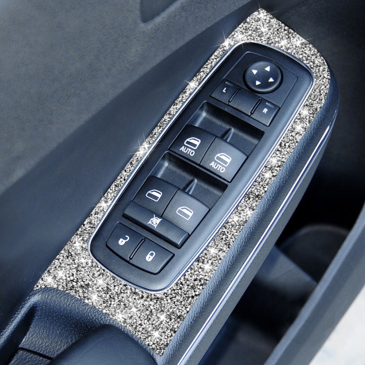 For Dodge Charger 2011-2014 4pcs/Set Car Window Lift Panel Diamond Decorative Sticker, Left-hand Drive