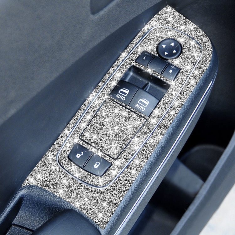 For Dodge Charger 2011-2014 9pcs/Set Car Window Lift Panel Diamond Decorative Sticker, Left-hand Drive