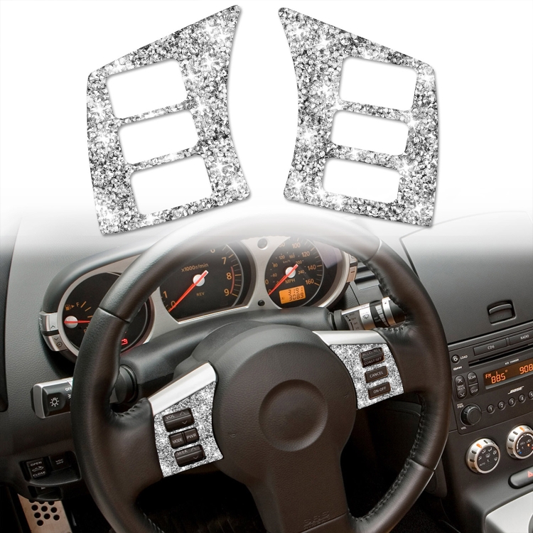 For Nissan 350Z 2006-2009 Car Steering Wheel Button Frame Diamond Sticker,Left and Right Drive Universal