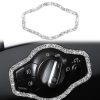 Car Headlight Switch Frame Diamond Decoration Sticker, Left and Right Drive
