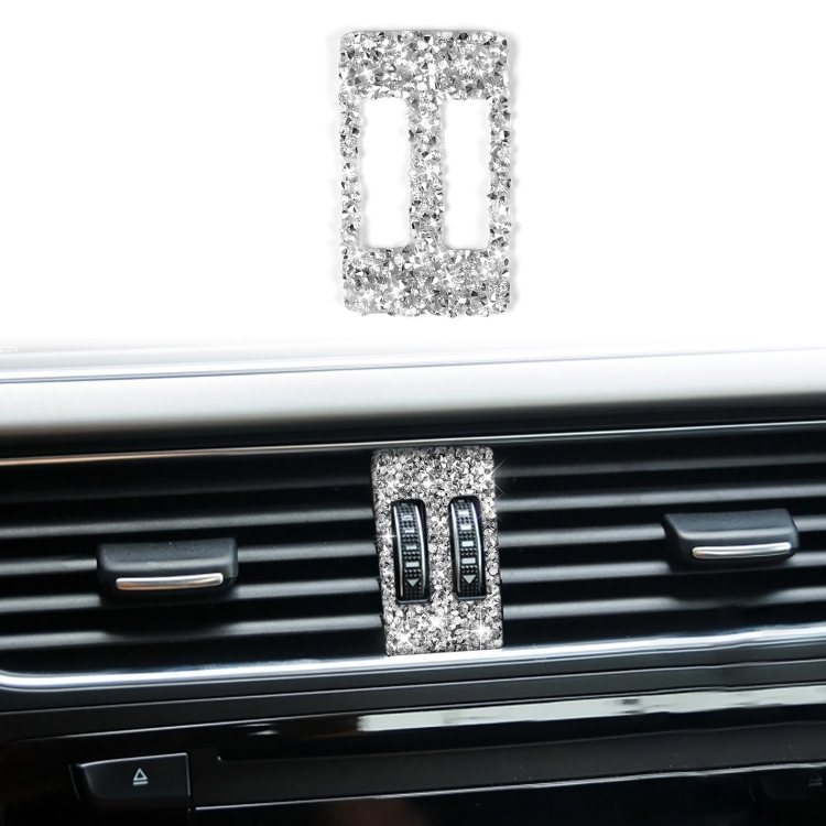Car Air Conditioner Air Outlet Knob Diamond Decoration Sticker, Left and Right Drive