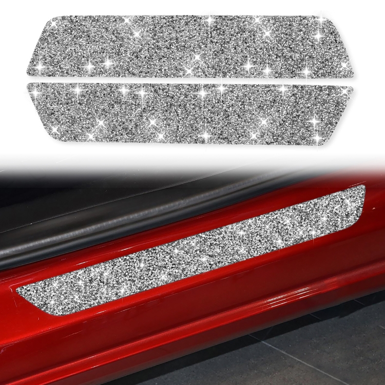 For Tesla Model 3 Car Rear Door Sill Strip Diamond Sticker,Left and Right Drive Universal