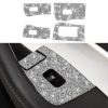 For Tesla Model 3 Car Window Raising Button Diamond Sticker, Right Drive