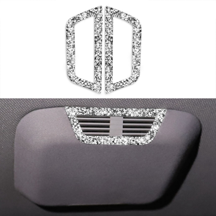 Car Rear Seat Roof Air Outlet Diamond Decoration Sticker, Left and Right Drive
