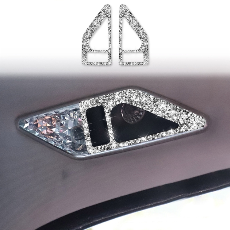 Car Rear Seat Reading Light Diamond Decoration Sticker, Left and Right Drive