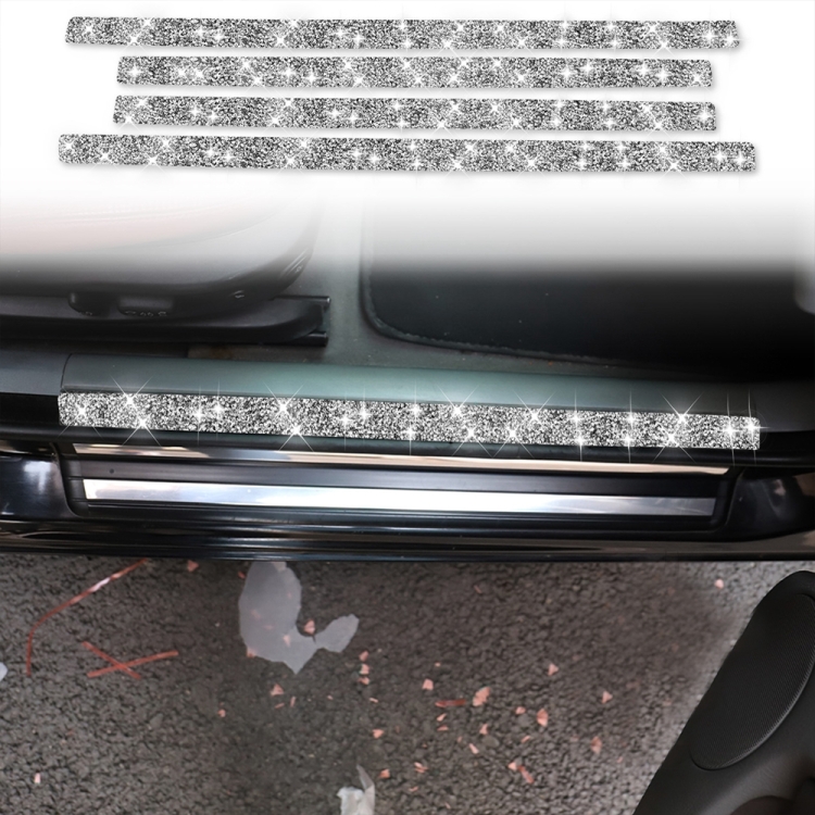 Car Door Threshold Strip Diamond Decoration Sticker, Left and Right Drive
