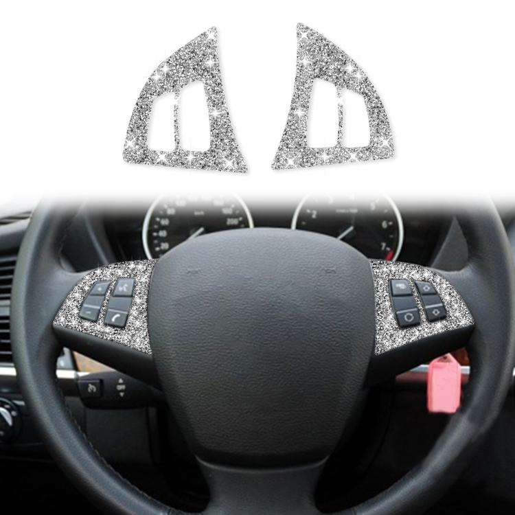 For BMW X5 E70 2008-2013 2pcs Car Steering Wheel Buttons Diamond Decoration Sticker