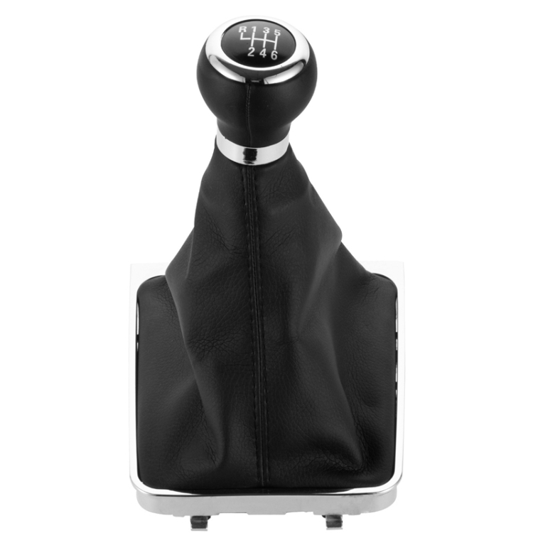 For Volkswagen Passat B6 2005-2011 Car Gear Lever Hand Ball Leather Gear Shift Knob with Chrome Frame