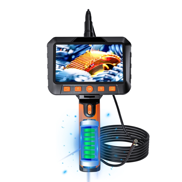 T27 5 inch IPS Color Screen 7.9mm Triple Camera Handheld Hard Cable HD Industrial Endoscope