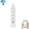 C198B 2 USB Ports + 3 US Sockets WiFi Smart Power Plug Socket, Compatible with Alexa and Google Home, AC 110V-240V, US Plug