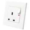 86 Type PC 13A Three Hole Power Socket with Light Switch, UK Plug