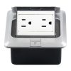 Hidden Pop-up Aluminum Alloy Computer Floor Socket with Cover Bottom Box, US Plug