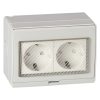 Outdoor IP55 Waterproof Double-connection Socket, EU Plug