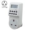 AC 230V Smart Home Plug-in LCD Display Clock Summer Time Function 12/24 Hours Changeable Timer Switch Socket, UK Plug