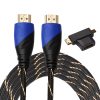 5m HDMI 1.4 Version 1080P Woven Net Line Blue Black Head HDMI Male to HDMI Male Audio Video Connector Cable with Mini HDMI & Micro HDMI & HDMI 3 in 1 Adapter Set