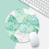 Green Sunflower Pattern Circular Mouse Pad, Diameter: 22cm
