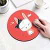 Bow Rabbit Pattern Circular Mouse Pad, Diameter: 22cm