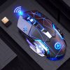 YINDIAO A4 2.4GHz 1600DPI 3-modes Adjustable Rechargeable Wireless Silent Gaming Mouse (Grey Silver)