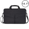 14.1 inch Breathable Wear-resistant Fashion Business Shoulder Handheld Zipper Laptop Bag with Shoulder Strap