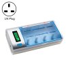 AC 100-240V 4 Slot Battery Charger for AA & AAA & C / D Size Battery, with LCD Display, UK Plug