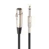 5m XLR 3-Pin Female to 1/4 inch (6.35mm) Mono Shielded Microphone Mic Cable