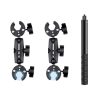 Dual Motorcycle Crab Clamps Handlebar Fixed Mount Selfie Stick