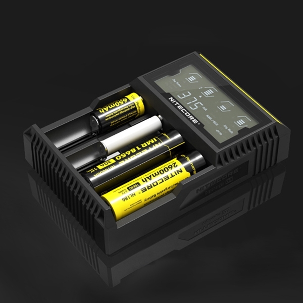 Nitecore D4 Intelligent Digi Smart Charger with LCD Display for 14500, 16340 (RCR123), 18650, 22650, 26650, Ni-MH and Ni-Cd (AA, AAA) Battery