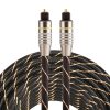 10m OD6.0mm Gold Plated Metal Head Woven Net Line Toslink Male to Male Digital Optical Audio Cable
