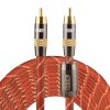 EMK TZ/A 8m OD8.0mm Gold Plated Metal Head RCA to RCA Plug Digital Coaxial Interconnect Cable Audio / Video RCA Cable