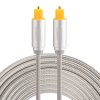 EMK 5m OD4.0mm Gold Plated Metal Head Woven Line Toslink Male to Male Digital Optical Audio Cable