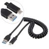 1.5m High Speed USB 3.0 Male to USB-C / Type-C Male Retractable Spring Extension Cable