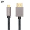 ULT-unite Gold-plated Head HDMI Male to Micro HDMI Male Nylon Braided Cable, Cable Length: 3m