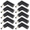 10 PCS 4.5 x 3.0mm Female to 4.5 x 3.0mm Male Plug Elbow Adapter Connector