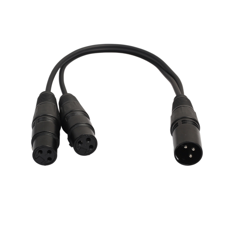 30cm 3 Pin XLR CANNON 1 Male to 2 Female Audio Connector Adapter Cable for Microphone / Audio Equipment