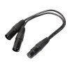 30cm 3 Pin XLR CANNON 1 Female to 2 Male Audio Connector Adapter Cable for Microphone / Audio Equipment