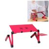 Portable 360 Degree Adjustable Foldable Aluminium Alloy Desk Stand with Double CPU Fans & Mouse Pad for Laptop / Notebook, Desk Size: 480mm x 260mm