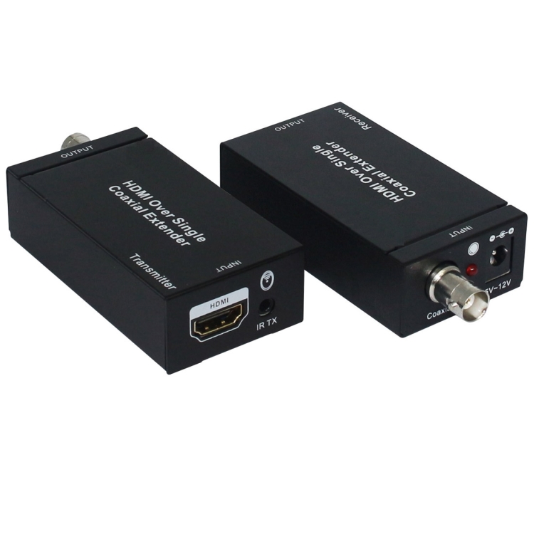 NK-C100IR 1080P HDMI Over Single Coaxial Extender Transmitter + Receiver with IR Coaxial Cable, Signal Range up to 100m